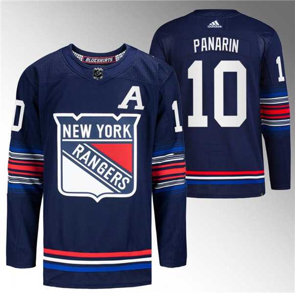 Men%27s New York Rangers #10 Artemi Panarin Navy Stitched Jersey Dzhi